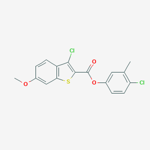 molecular formula C17H12Cl2O3S B467778 4-Chloro-3-methylphenyl 3-chloro-6-methoxy-1-benzothiophene-2-carboxylate CAS No. 587842-30-6