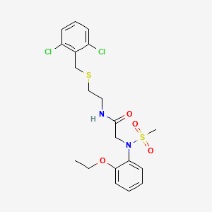 molecular formula C20H24Cl2N2O4S2 B4677789 N~1~-{2-[(2,6-dichlorobenzyl)thio]ethyl}-N~2~-(2-ethoxyphenyl)-N~2~-(methylsulfonyl)glycinamide 