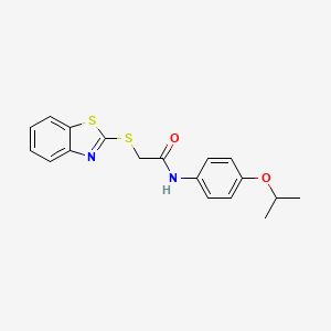 molecular formula C18H18N2O2S2 B4677792 2-(1,3-benzothiazol-2-ylthio)-N-(4-isopropoxyphenyl)acetamide 