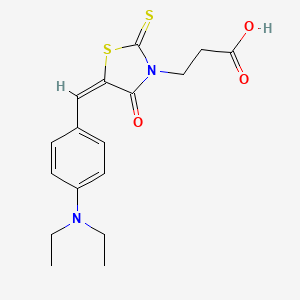 molecular formula C17H20N2O3S2 B4677800 3-{5-[4-(diethylamino)benzylidene]-4-oxo-2-thioxo-1,3-thiazolidin-3-yl}propanoic acid 