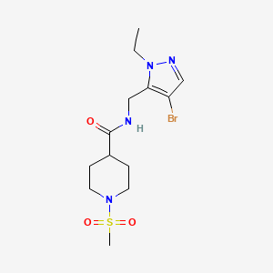 molecular formula C13H21BrN4O3S B4677808 N-[(4-bromo-1-ethyl-1H-pyrazol-5-yl)methyl]-1-(methylsulfonyl)-4-piperidinecarboxamide 