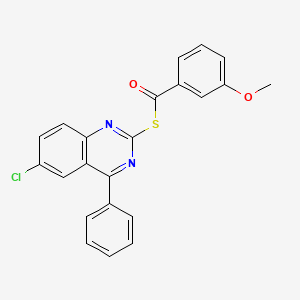 molecular formula C22H15ClN2O2S B4677818 S-(6-chloro-4-phenyl-2-quinazolinyl) 3-methoxybenzenecarbothioate 