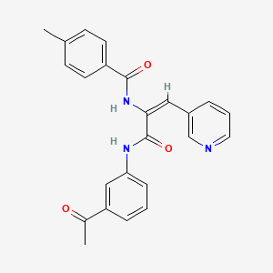 molecular formula C24H21N3O3 B4677830 N-[1-{[(3-acetylphenyl)amino]carbonyl}-2-(3-pyridinyl)vinyl]-4-methylbenzamide 