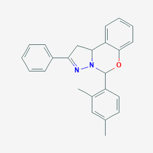 molecular formula C24H22N2O B467785 5-(2,4-Dimethylphenyl)-2-phenyl-1,10b-dihydropyrazolo[1,5-c][1,3]benzoxazine CAS No. 587842-39-5