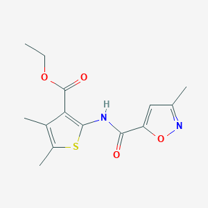 molecular formula C14H16N2O4S B4677864 ethyl 4,5-dimethyl-2-{[(3-methyl-5-isoxazolyl)carbonyl]amino}-3-thiophenecarboxylate 