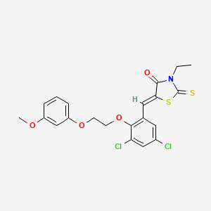 molecular formula C21H19Cl2NO4S2 B4677873 5-{3,5-dichloro-2-[2-(3-methoxyphenoxy)ethoxy]benzylidene}-3-ethyl-2-thioxo-1,3-thiazolidin-4-one 