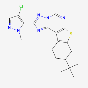 molecular formula C19H21ClN6S B4677917 9-tert-butyl-2-(4-chloro-1-methyl-1H-pyrazol-5-yl)-8,9,10,11-tetrahydro[1]benzothieno[3,2-e][1,2,4]triazolo[1,5-c]pyrimidine 