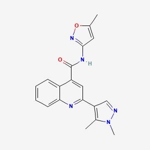 molecular formula C19H17N5O2 B4677947 2-(1,5-dimethyl-1H-pyrazol-4-yl)-N-(5-methyl-3-isoxazolyl)-4-quinolinecarboxamide 