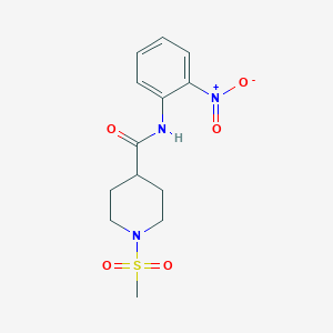 molecular formula C13H17N3O5S B4677948 1-(methylsulfonyl)-N-(2-nitrophenyl)-4-piperidinecarboxamide 