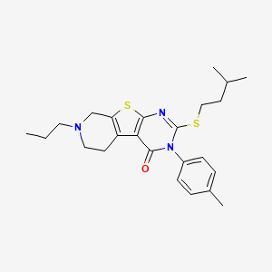 molecular formula C24H31N3OS2 B4678006 2-[(3-methylbutyl)thio]-3-(4-methylphenyl)-7-propyl-5,6,7,8-tetrahydropyrido[4',3':4,5]thieno[2,3-d]pyrimidin-4(3H)-one 