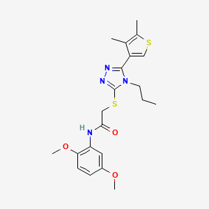 molecular formula C21H26N4O3S2 B4678009 N-(2,5-dimethoxyphenyl)-2-{[5-(4,5-dimethyl-3-thienyl)-4-propyl-4H-1,2,4-triazol-3-yl]thio}acetamide 