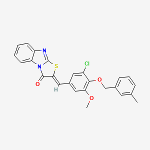2-{3-chloro-5-methoxy-4-[(3-methylbenzyl)oxy]benzylidene}[1,3]thiazolo[3,2-a]benzimidazol-3(2H)-one