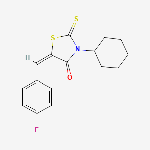 molecular formula C16H16FNOS2 B4678016 3-cyclohexyl-5-(4-fluorobenzylidene)-2-thioxo-1,3-thiazolidin-4-one 