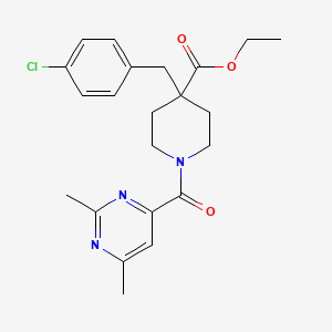 molecular formula C22H26ClN3O3 B4678037 ethyl 4-(4-chlorobenzyl)-1-[(2,6-dimethyl-4-pyrimidinyl)carbonyl]-4-piperidinecarboxylate 