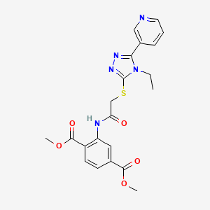 dimethyl 2-[({[4-ethyl-5-(3-pyridinyl)-4H-1,2,4-triazol-3-yl]thio}acetyl)amino]terephthalate