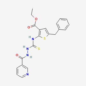 ethyl 5-benzyl-2-({[2-(3-pyridinylcarbonyl)hydrazino]carbonothioyl}amino)-3-thiophenecarboxylate