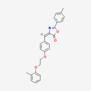 molecular formula C26H23NO4 B4678060 4-{4-[2-(2-methylphenoxy)ethoxy]benzylidene}-2-(4-methylphenyl)-1,3-oxazol-5(4H)-one 