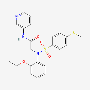 molecular formula C22H23N3O4S2 B4678066 N~2~-(2-ethoxyphenyl)-N~2~-{[4-(methylthio)phenyl]sulfonyl}-N~1~-3-pyridinylglycinamide 