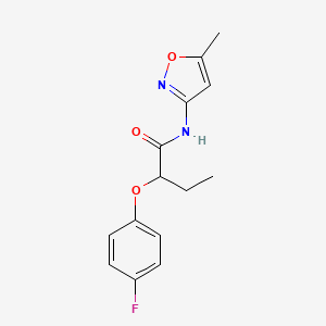 molecular formula C14H15FN2O3 B4678087 2-(4-fluorophenoxy)-N-(5-methyl-3-isoxazolyl)butanamide 