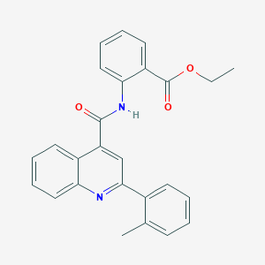 molecular formula C26H22N2O3 B4678104 ethyl 2-({[2-(2-methylphenyl)-4-quinolinyl]carbonyl}amino)benzoate 
