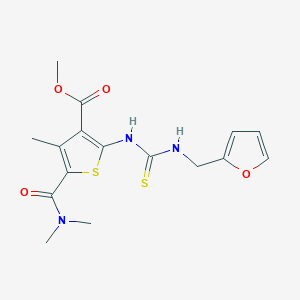 molecular formula C16H19N3O4S2 B4678135 methyl 5-[(dimethylamino)carbonyl]-2-({[(2-furylmethyl)amino]carbonothioyl}amino)-4-methyl-3-thiophenecarboxylate 