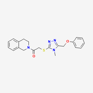 molecular formula C21H22N4O2S B4678143 2-({[4-methyl-5-(phenoxymethyl)-4H-1,2,4-triazol-3-yl]thio}acetyl)-1,2,3,4-tetrahydroisoquinoline 