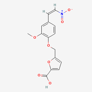 molecular formula C15H13NO7 B4678159 5-{[2-methoxy-4-(2-nitrovinyl)phenoxy]methyl}-2-furoic acid 