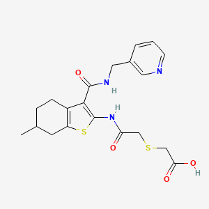 ({2-[(6-methyl-3-{[(3-pyridinylmethyl)amino]carbonyl}-4,5,6,7-tetrahydro-1-benzothien-2-yl)amino]-2-oxoethyl}thio)acetic acid