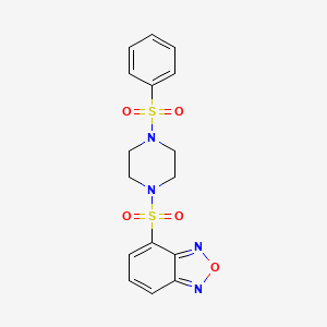 molecular formula C16H16N4O5S2 B4678178 4-{[4-(phenylsulfonyl)-1-piperazinyl]sulfonyl}-2,1,3-benzoxadiazole CAS No. 774192-31-3