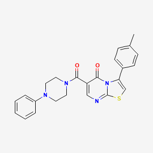 molecular formula C24H22N4O2S B4678187 3-(4-methylphenyl)-6-[(4-phenyl-1-piperazinyl)carbonyl]-5H-[1,3]thiazolo[3,2-a]pyrimidin-5-one 