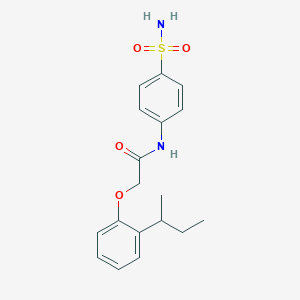 molecular formula C18H22N2O4S B467820 N-[4-(aminosulfonyl)phenyl]-2-(2-sec-butylphenoxy)acetamide CAS No. 650572-71-7