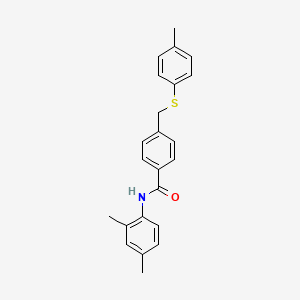 molecular formula C23H23NOS B4678208 N-(2,4-dimethylphenyl)-4-{[(4-methylphenyl)thio]methyl}benzamide 