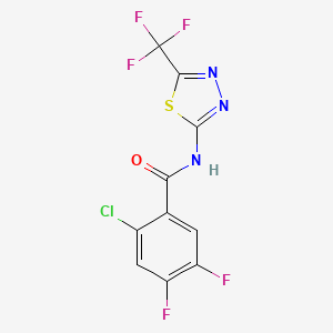 molecular formula C10H3ClF5N3OS B4678222 2-chloro-4,5-difluoro-N-[5-(trifluoromethyl)-1,3,4-thiadiazol-2-yl]benzamide 