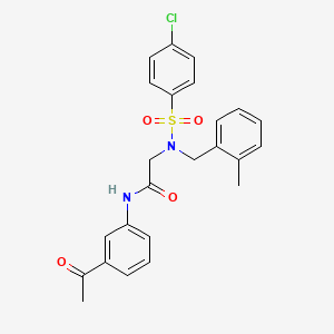 molecular formula C24H23ClN2O4S B4678249 N~1~-(3-acetylphenyl)-N~2~-[(4-chlorophenyl)sulfonyl]-N~2~-(2-methylbenzyl)glycinamide 