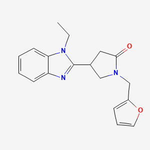 molecular formula C18H19N3O2 B4678260 4-(1-ethyl-1H-benzimidazol-2-yl)-1-(2-furylmethyl)-2-pyrrolidinone 