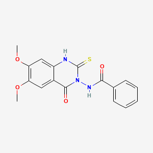 molecular formula C17H15N3O4S B4678275 N-(6,7-dimethoxy-4-oxo-2-thioxo-1,4-dihydro-3(2H)-quinazolinyl)benzamide 