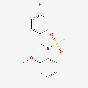 molecular formula C15H16FNO3S B4678276 N-(4-fluorobenzyl)-N-(2-methoxyphenyl)methanesulfonamide 