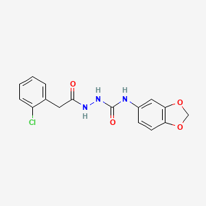 molecular formula C16H14ClN3O4 B4678282 N-1,3-benzodioxol-5-yl-2-[(2-chlorophenyl)acetyl]hydrazinecarboxamide 