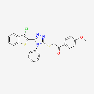 molecular formula C25H18ClN3O2S2 B4678283 2-{[5-(3-chloro-1-benzothien-2-yl)-4-phenyl-4H-1,2,4-triazol-3-yl]thio}-1-(4-methoxyphenyl)ethanone 