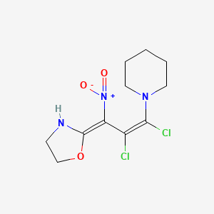 1-[1,2-dichloro-3-nitro-3-(1,3-oxazolidin-2-ylidene)-1-propen-1-yl]piperidine
