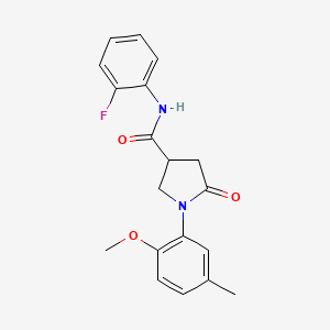 N-(2-fluorophenyl)-1-(2-methoxy-5-methylphenyl)-5-oxo-3-pyrrolidinecarboxamide