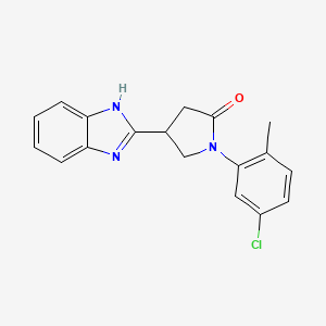 molecular formula C18H16ClN3O B4678324 4-(1H-1,3-BENZODIAZOL-2-YL)-1-(5-CHLORO-2-METHYLPHENYL)PYRROLIDIN-2-ONE 