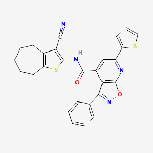 molecular formula C27H20N4O2S2 B4678338 N-(3-cyano-5,6,7,8-tetrahydro-4H-cyclohepta[b]thien-2-yl)-3-phenyl-6-(2-thienyl)isoxazolo[5,4-b]pyridine-4-carboxamide 