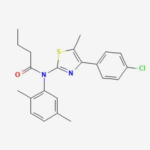 molecular formula C22H23ClN2OS B4678345 N-[4-(4-chlorophenyl)-5-methyl-1,3-thiazol-2-yl]-N-(2,5-dimethylphenyl)butanamide 