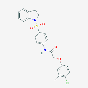molecular formula C23H21ClN2O4S B467835 2-(4-chloro-3-methylphenoxy)-N-[4-(2,3-dihydro-1H-indol-1-ylsulfonyl)phenyl]acetamide CAS No. 650614-62-3