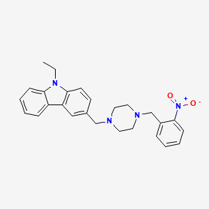 molecular formula C26H28N4O2 B4678354 9-ETHYL-3-({4-[(2-NITROPHENYL)METHYL]PIPERAZIN-1-YL}METHYL)-9H-CARBAZOLE 