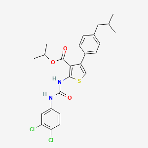 isopropyl 2-({[(3,4-dichlorophenyl)amino]carbonyl}amino)-4-(4-isobutylphenyl)-3-thiophenecarboxylate