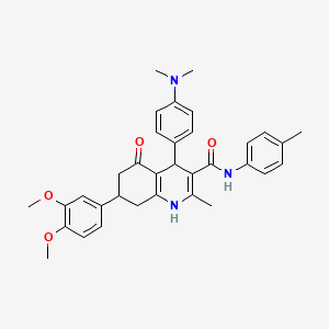 molecular formula C34H37N3O4 B4678379 7-(3,4-dimethoxyphenyl)-4-[4-(dimethylamino)phenyl]-2-methyl-N-(4-methylphenyl)-5-oxo-1,4,5,6,7,8-hexahydroquinoline-3-carboxamide 