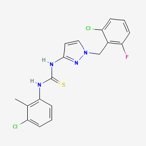 molecular formula C18H15Cl2FN4S B4678412 N-[1-(2-chloro-6-fluorobenzyl)-1H-pyrazol-3-yl]-N'-(3-chloro-2-methylphenyl)thiourea 