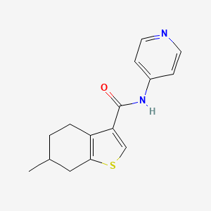 molecular formula C15H16N2OS B4678419 6-methyl-N-(pyridin-4-yl)-4,5,6,7-tetrahydro-1-benzothiophene-3-carboxamide 